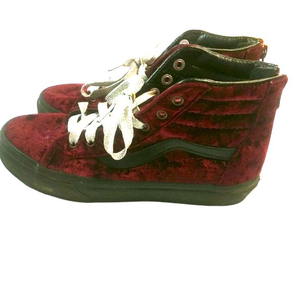 Vans Other - Kids Burgundy Velour Vans